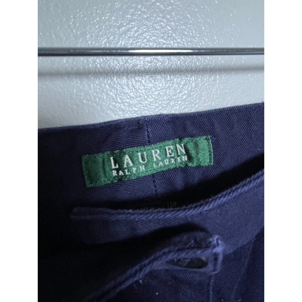 Lauren Ralph Lauren Navy Blue Chino Shorts Womens Plus Size Cotton Twill